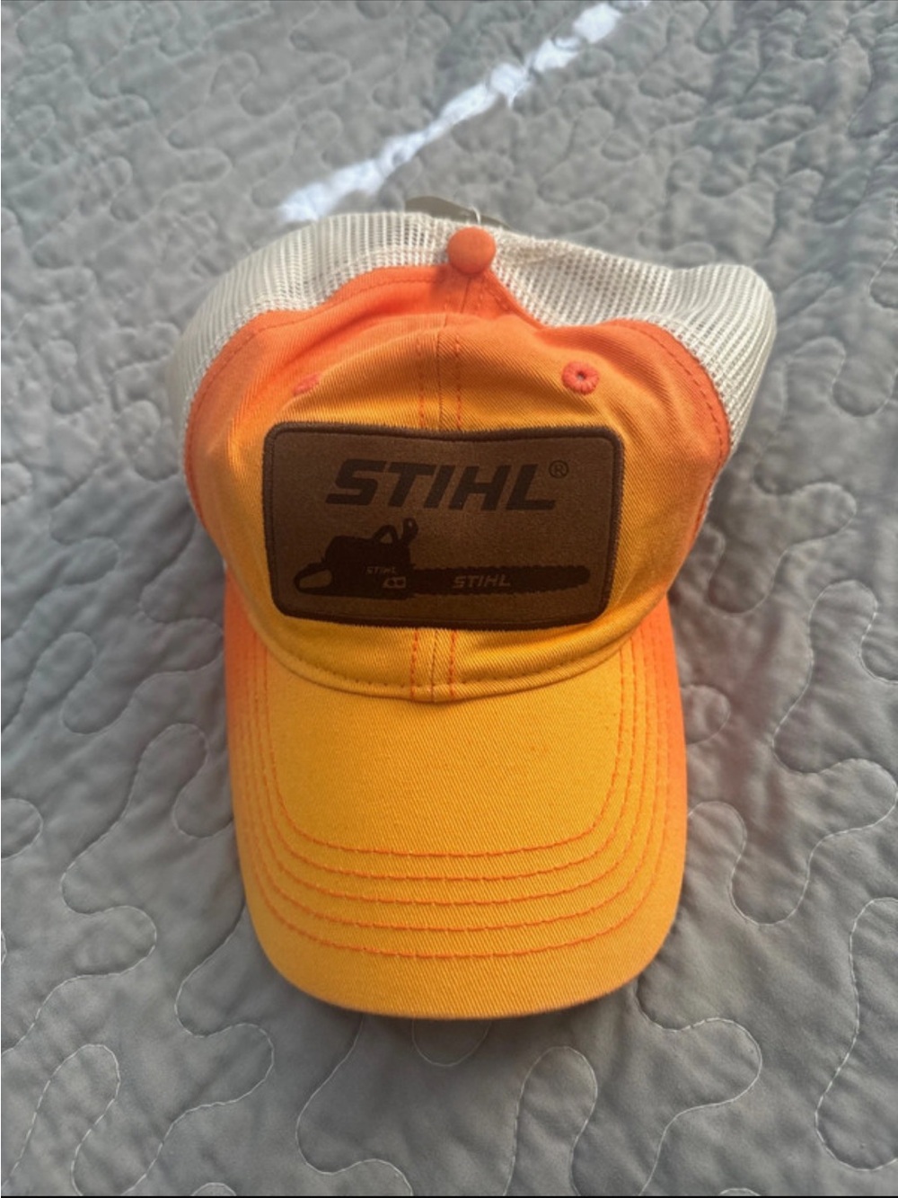 Orange & Cream Mesh Stihl Trucker Hat